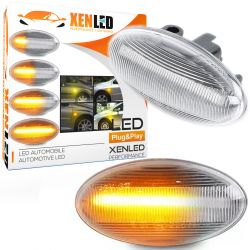 Ripetitori lampeggianti OVALE Trasparente LED SCORRIMENTO DINAMICO Peugeot 1007107206207307407607 Partner Expert