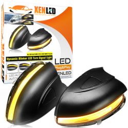 Retro Dynamic Scrolling LED Repeater Scirocco, Eos, Passat, New Beetle, Jetta – geräucherter Streifen – mit Vorschnitt