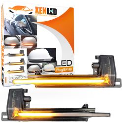 Dynaamiset LED-sivuvilkut, jotka ovat yhteensopivia Audi* A3 8P, A4 B8, A5 Mk1, A6 C6, A8 D3, Q3 -mallien kanssa - Kääntyvä taus