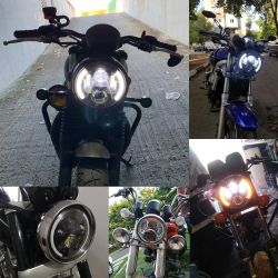 Phare Full LED Moto 6081B - Rond 7" 40W 4500Lms 5500K - Noir - XENLED Phare moto