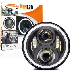 Ottica Full LED Moto 7061B - Rotonda 7" 40W 4500Lms 5500K - Nero