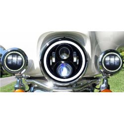 Phare Full LED Moto 7061B - Rond 7" 40W 4500Lms 5500K - Noir - XENLED Phare moto
