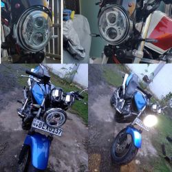 Phare Full LED Moto 7061S - Rond 7" 40W 4500Lms 5500K - Chromé - XENLED Phare moto