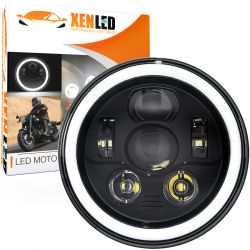 Ottica Full LED Moto 1681B - Rotonda 7" 40W 4300Lms 5500K - Nero