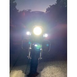Phare Full LED Moto 1681B - 6 Lentilles - Rond 7" 40W 4300Lms 5500K - Noir - XENLED Phare moto