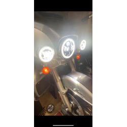 Phare Full LED Moto 1681S - 6 Lentilles - Rond 7" 40W 4300Lms 5500K - Chromé - XENLED Phare moto