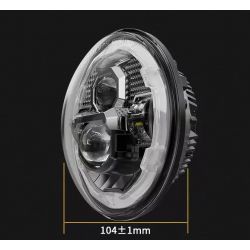 Phare Full LED Moto M-991 - 4 Lentilles - Rond 7" 84W 5900Lms 5500K Feux de jour - Noir - XENLED
