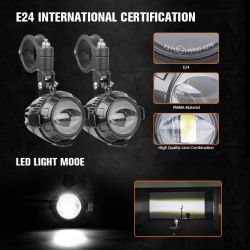 2x Feux LED longue portée + Antibrouillard - BW301S 2200Lms - 60W - MOTO - QUAD - COMBO LIGHT - Aluminium