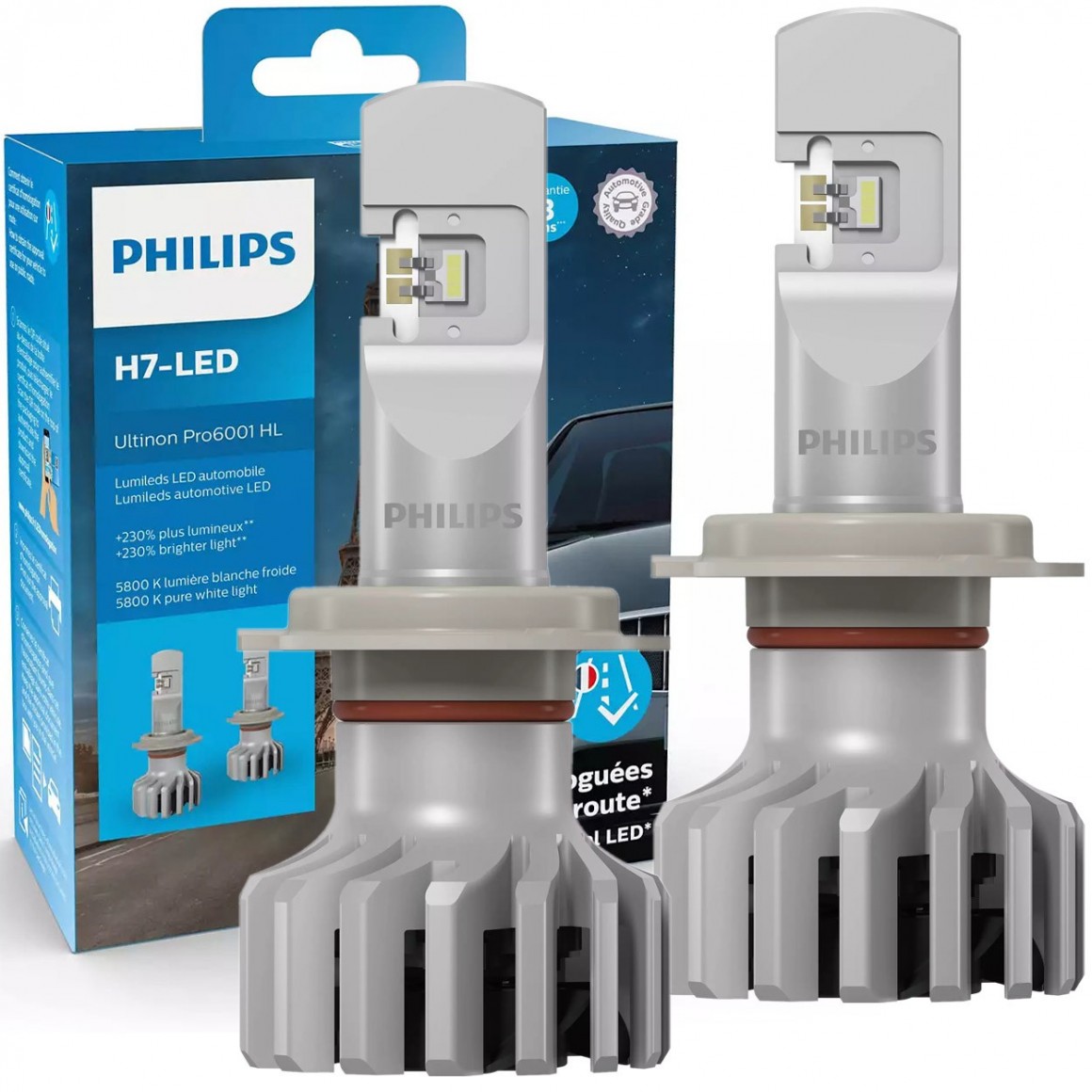 LED Homologué H7 Pro6001 - RENAULT megane III - Philips Ultinon