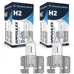 2 x H2 50W 12V Halogen bulbs GENUINE - FRANCE-XENON