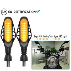 2 LED-Blinker + Stopplicht + Kontrollleuchte - 3 Funktionen - Sequenzielles Scrollen des Motorrads A01R