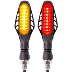 2 LED-Blinker + Stopplicht + Kontrollleuchte - 3 Funktionen - Sequenzielles Scrollen des Motorrads A01R