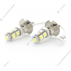 2 lampadine H3 LED SMD 9 LED BIANCHE - 12V - Lampada per auto
