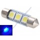 1 x C10W BULB - 3 error-proof BLUE LEDS - 42mm 12V shuttle Ceiling light lamp