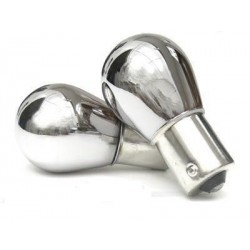 2 x CHROME BlueVision P21/5W pærer - BAY15D lugs