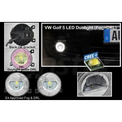 Phares LED antibrouillard + feux de jour VW Golf V 2003 / 2005 - Droite et Gauche