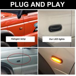 Land Rover Discovery, Freelander and Defender Dynamic LED Side Repeaters - Smoke Version