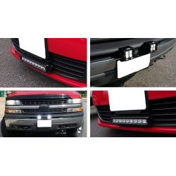 Support de plaque immatriculation + Fixation pour Spots LED compatible 4x4 SUV SSV