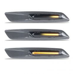 BMW Series E81 E82 E87 E88 E90 E91 E92 E93 E60 E61 Scrolling LED Side Repeaters - Carbon Finish