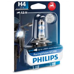 1x H4 60/55W RacingVision GT200 Motorradlampe Motorradscheinwerfer 12342RGTBW - Philips
