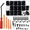 Lot 435 clips, bodywork fasteners with disassembly tools, Bumper Fixing