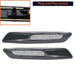 BMW Series E81, E82, E87, E88, E90, E91, E92, E93, E60 and E61 Carbon / Clear LED side repeaters