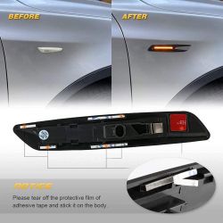 BMW Serie E81, E82, E87, E88, E90, E91, E92, E93, E60 ed E61 Ripetitori laterali a LED a scorrimento - Nero + trasparente