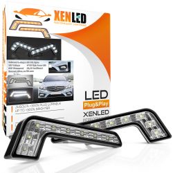 Barras de luces de circulación diurna + indicador LED - Mercedes tipo L - Universal - Versión transparente DRL