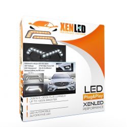 Barras de luces de circulación diurna + indicador LED - Mercedes tipo L - Universal - Versión transparente DRL