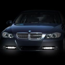 2x luci diurne paraurti a LED BMW E90 E91 serie 3 (05-08) - 10W omologate - CANBUS