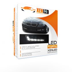 BMW F10 F11 5er (10–13) Paar integrierte LED-Tagfahrlichter in der Frontstoßstange – Gitter im Lieferumfang enthalten