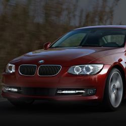 BMW E92 E93 Serie 3 (10-13) Coppia di luci diurne a LED integrate nel paraurti anteriore - Griglie incluse
