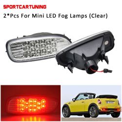 Luces antiniebla LED traseras Union Jack transparentes - Mini Cooper JCW R56 Hatchback, R57 Convertible, R58 Coupe, R59 Roadster