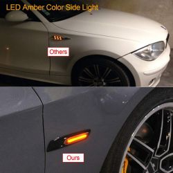 Répétiteurs latéraux LED BMW Série E81 E82 E87 E88 E90 E91 E92 E93 E60 E61 - Noir + Lentille fumée