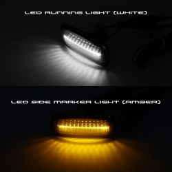 2x Chrysler 200, 300, Sebring, Town and Country / Dodge Charger / JEEP LED Turn Signal - Smoke Version + White DRL
