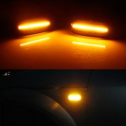 2x Clignotant latéraux LED Volkswagen, Audi, Seat, Skoda et Ford - Version Fumée - Répétiteur