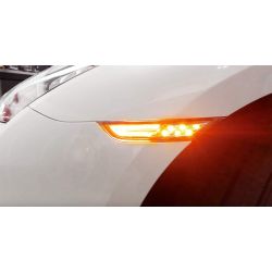 Nissan GTR R35 2007 to 2018 LED side indicators + LED daytime running lights - Clear version - Plug&Play - Repeater
