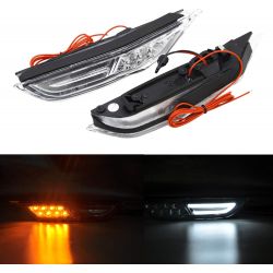 Nissan GTR R35 2007 to 2018 LED side indicators + LED daytime running lights - Clear version - Plug&Play - Repeater