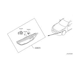 Clignotant latéraux LED Nissan GTR R35 2007 à 2021 + Feux de jour LED - Version Fumée - Plug&Play - Répétiteur
