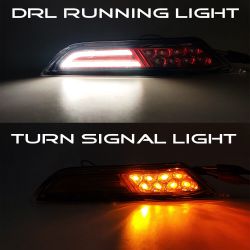 Nissan GTR R35 2007 bis 2021 LED-Seitenblinker + LED-Tagfahrlichter – Kirschrot – Plug&Play – Repeater