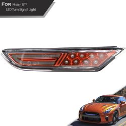 Nissan GTR R35 2007 a 2021 Intermitentes laterales LED + Luces diurnas LED - Rojo Cereza - Plug&Play - Repetidor