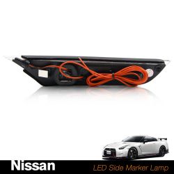 Nissan GTR R35 2007 bis 2021 LED-Seitenblinker + LED-Tagfahrlichter – Kirschrot – Plug&Play – Repeater