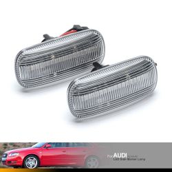 2x Audi A4/S4/RS4, TT 8J, A3 8P, A6/S6, C5 und A8 D3 LED-Seitenblinker – klare Version – Repeater – CANBUS