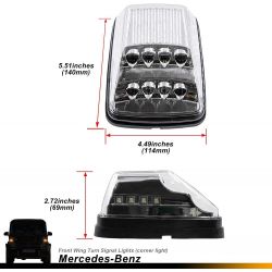 Scrollende LED-Blinker + Tagfahrlichter Mercedes G-Klasse W463 G500, G55 AMG, G550 – Klare Version – LED-Kotflügel vorne