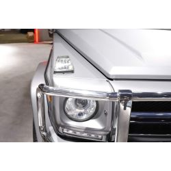 Scrollende LED-Blinker + Tagfahrlichter Mercedes G-Klasse W463 G500, G55 AMG, G550 – Klare Version – LED-Kotflügel vorne