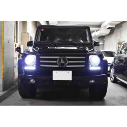 Scrolling LED indicators + Daytime running lights Mercedes G-Class W463 G500, G55 AMG, G550 - Clear version - LED front fenders