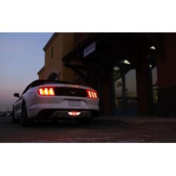 Rear fog lamp + LED reversing lights Ford Mustang 2015-2017 - Clear and Red Version - PLug&Play
