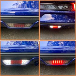 Faro antiniebla trasero + luces de marcha atrás LED Ford Mustang 2015-2017 - Versión Ahumado y Rojo - PLug&Play