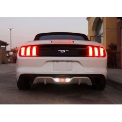 Faro antiniebla trasero + luces de marcha atrás LED Ford Mustang 2015-2017 - Versión Ahumado y Rojo - PLug&Play