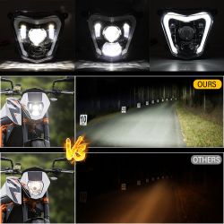 LED headlight KTM Duke 690 and 690 R 2012-2019 Approved waterproof canbus 66W Real - XENLED - 3100Lms Plug&Play